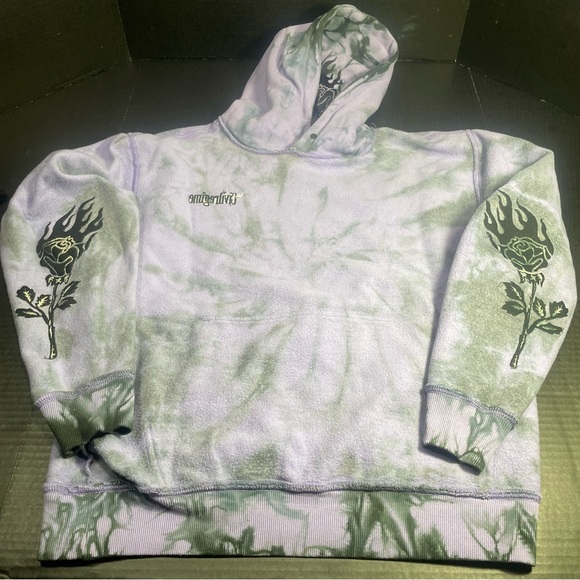 BNWT CIVIL REGIME BLACK ROSE HOODIE LAVENDER DREAM WASH LRG MENS HOODIE UNISEX - Picture 10 of 16